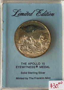 Limited Edition Apollo 15 Eyewitness medal-Solid Sterling Silver