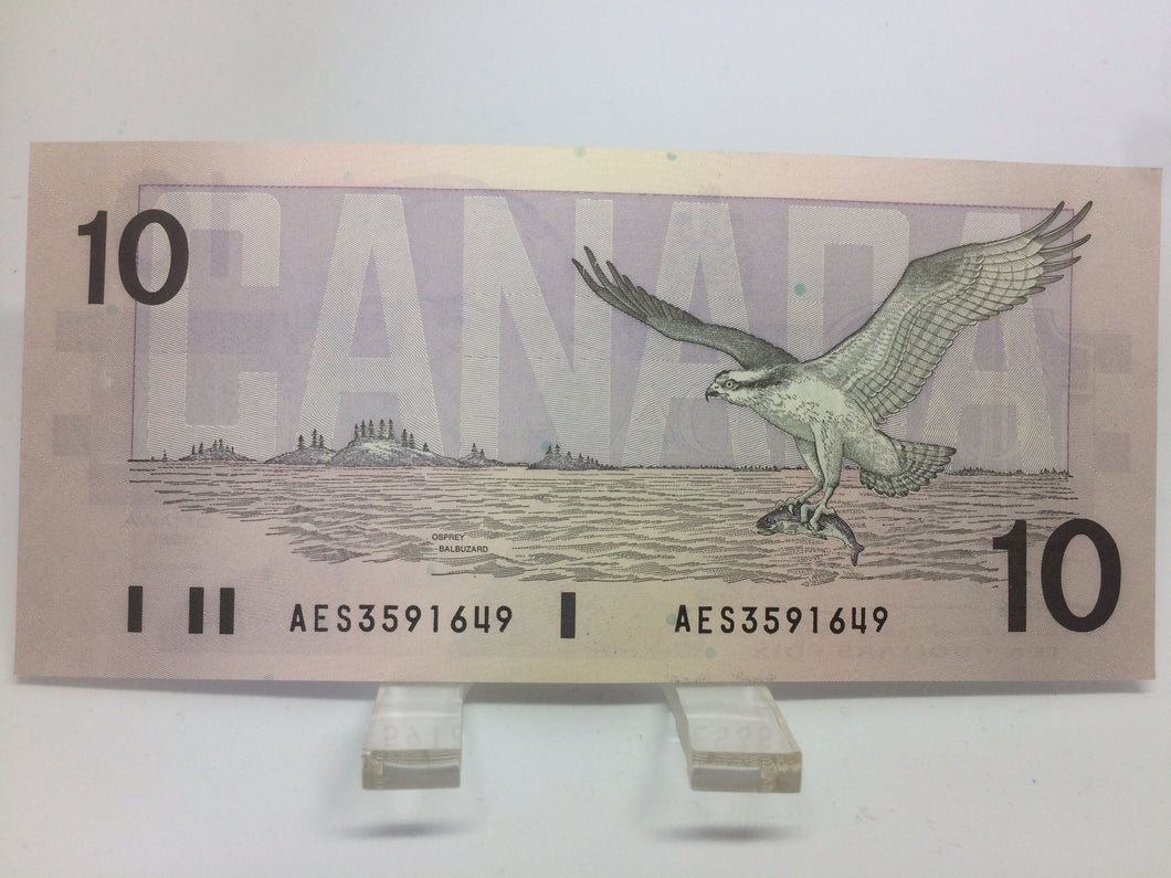 1989 Bank of Canada 10 Dollars MacDonald Banknote AES 3591649
