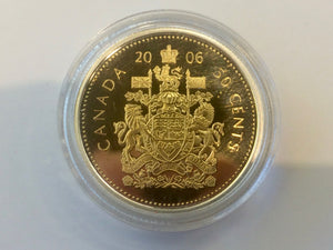 2006 Commemorative Canada Fifty Cents SilverProof  Gold Plated Heavy cameo from Mint report