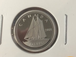 2014 Canada Ten Cents Nickel proof Heavy cameo