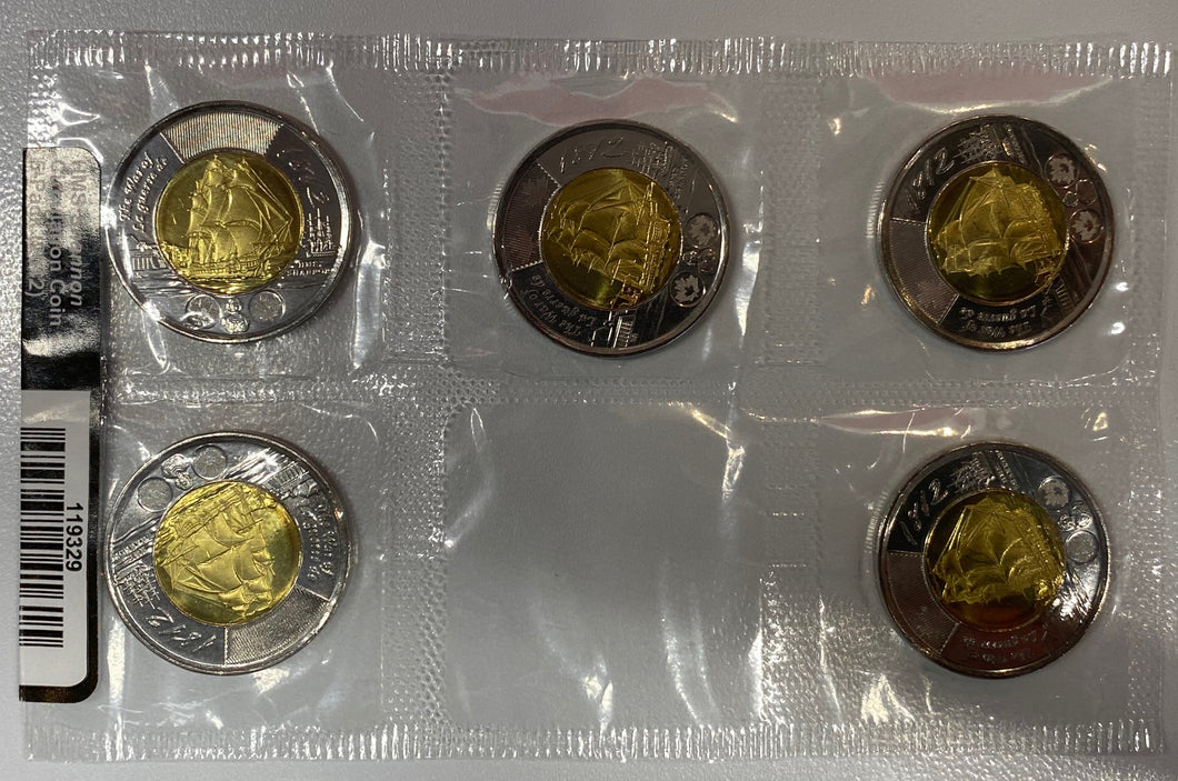 War of 1812 Shannon 5-pack - 2012 Canada  Nickel Prooflike Uncirculated Coin Set