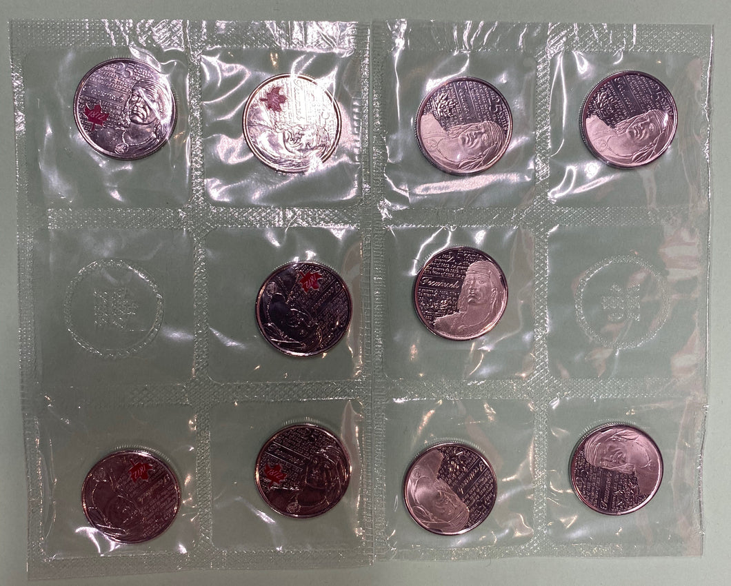 War of 1812 Tecumseh 10-pack - 2012 Canada  Nickel Prooflike Uncirculated Coin Set