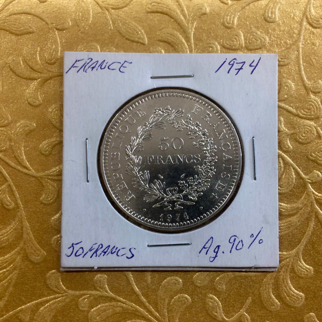 1974 France 50 Francs Silver Coin