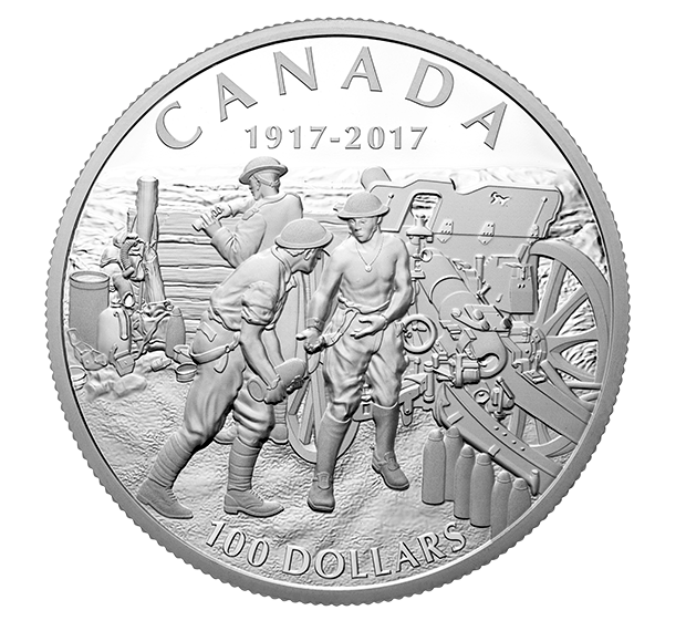 2017 Canada 100 Dollars Fine Silver Coin - Vimy Ridge-10 OZ