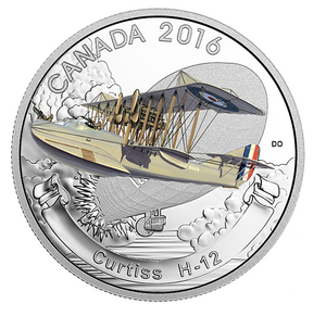 2016 Canada 20$ Fine Silver Coin - Aircraft of the First World war, Curtiss H-12