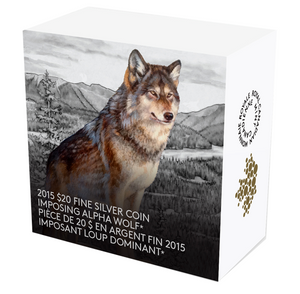2015 1 oz. Fine Silver Coloured Coin - Imposing Alpha Wolf