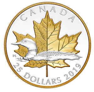 2019 25$ 1 oz. Pure Silver Gold Plated Piedfort – Timeless Icons Loon