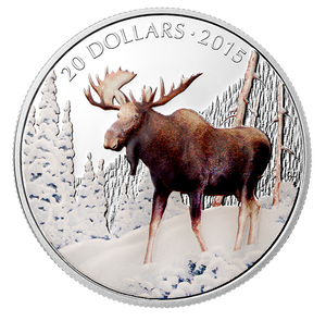 2015  Fine Silver Coloured Coin - The Majestic Moose