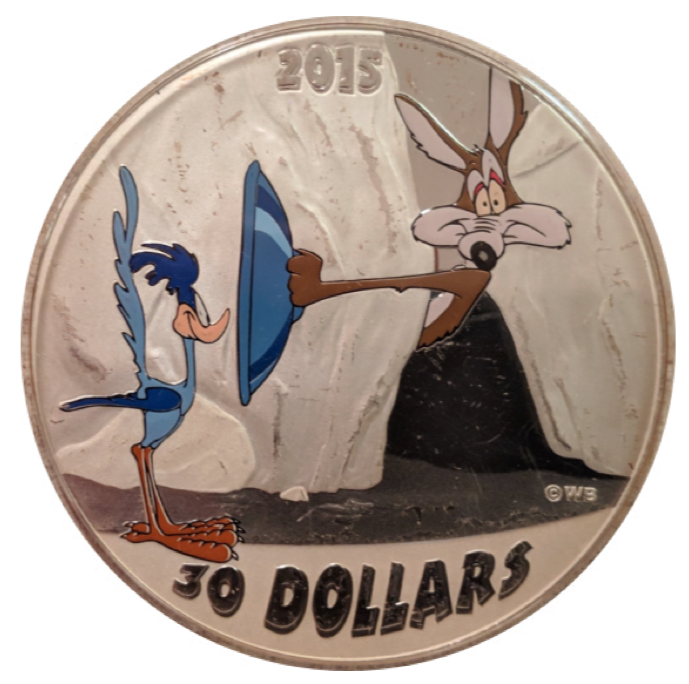 2015 2 oz Fine Silver 30 Dollars Looney Tunes- Fast & Furry-ous