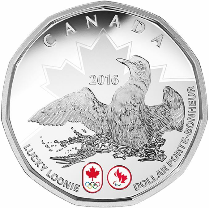 2016 Canada Proof  Lucky Loonie Sterling Silver Dollar