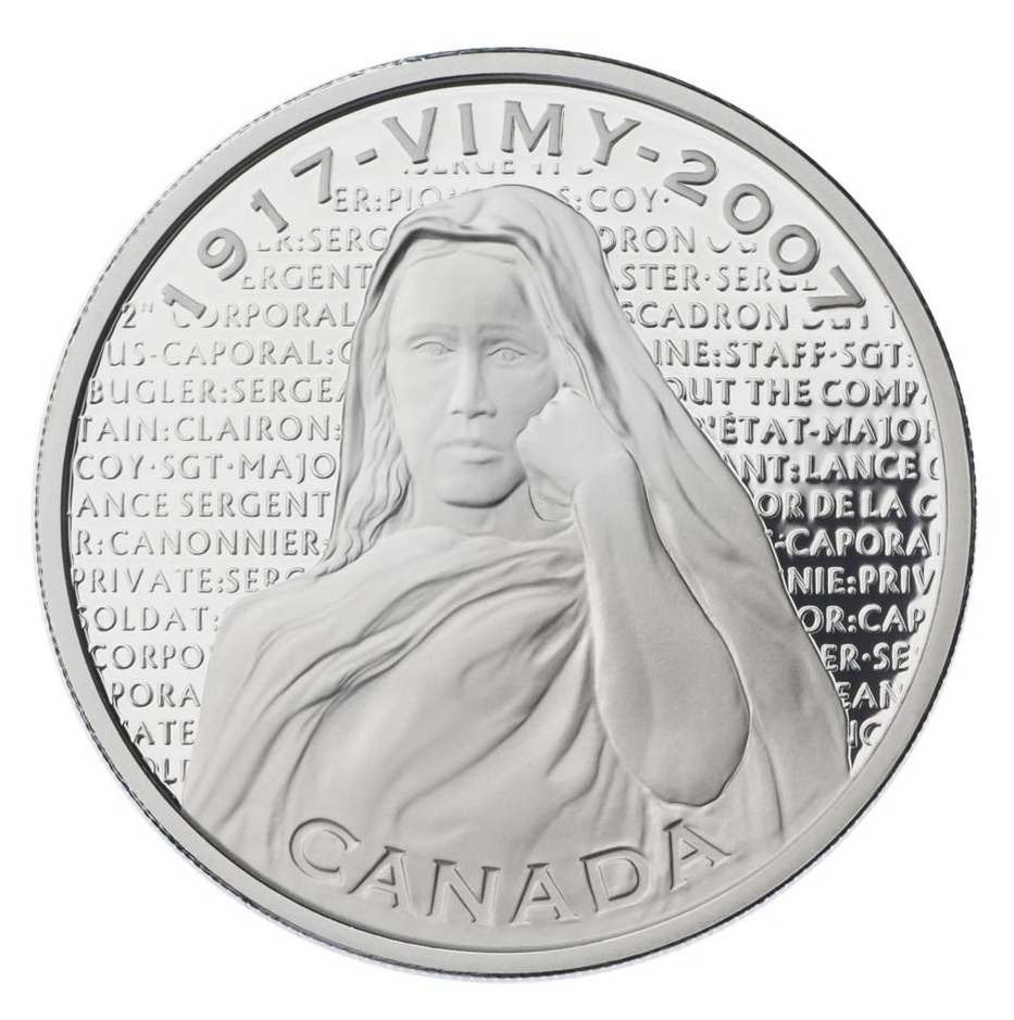 2007 Sterling Silver 30 Dollars coin-Vimy Ridge