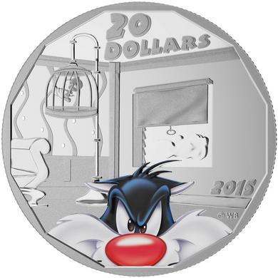 2015 Fine Silver 20 Dollars Looney Tunes- Sylvester