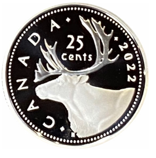 2022 Canada Fine Silver Quarter Proof Caribou - 25 Cents