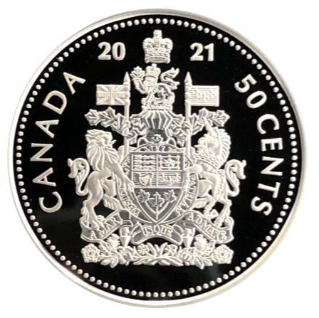2021 Canada Fine Silver Proof 50 cents-Coat of Arms