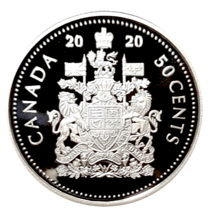 2020 Canada Fine Silver Proof 50 cents-Coat of Arms