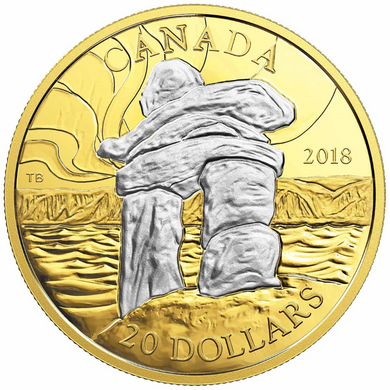 2018 20$ Canada iconic Inukshuk Guiding the Way