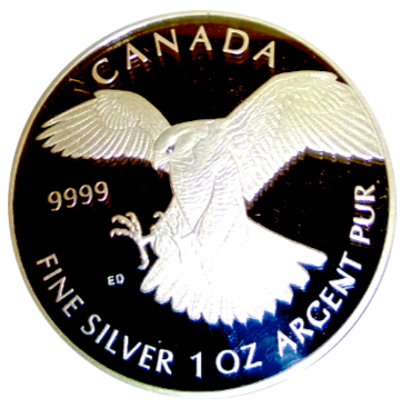 2014 5$ 1 OZ. PURE SILVER COIN - Peregrine Falcon
