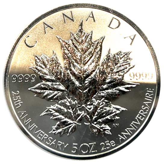 2013  $50 Fifty Dollars, 25th Anniversary of The Silver Maple leaf