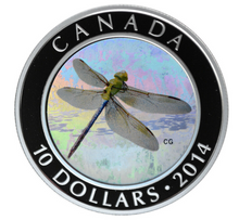 2014 Canada Fine Silver $10 Ten Dollars-Green Darner Dragonfly