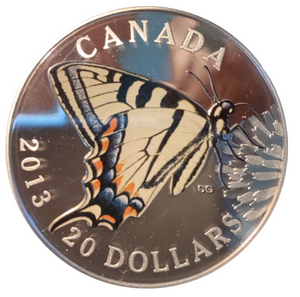 2013 Twenty Dollars Fine Silver, Butterflies of canada