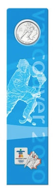 2007 Canada Nickel Plated Steel Quarter - 25 Cents, Bookmark and Lapel Pin-Ice Hockey